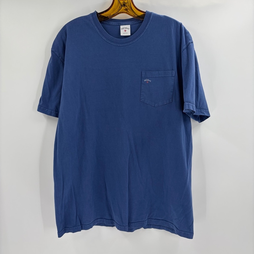 Noah Nyc Pocket Blue Streetwear Cotton Logo T-shirt Short Sleeve Men’s Size Xl